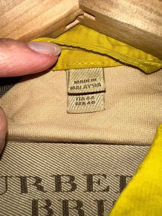 Burberry Brit Yellow/Green Double-Breasted Trench Coat with Belt Sz 10 - Picture 9 of 13